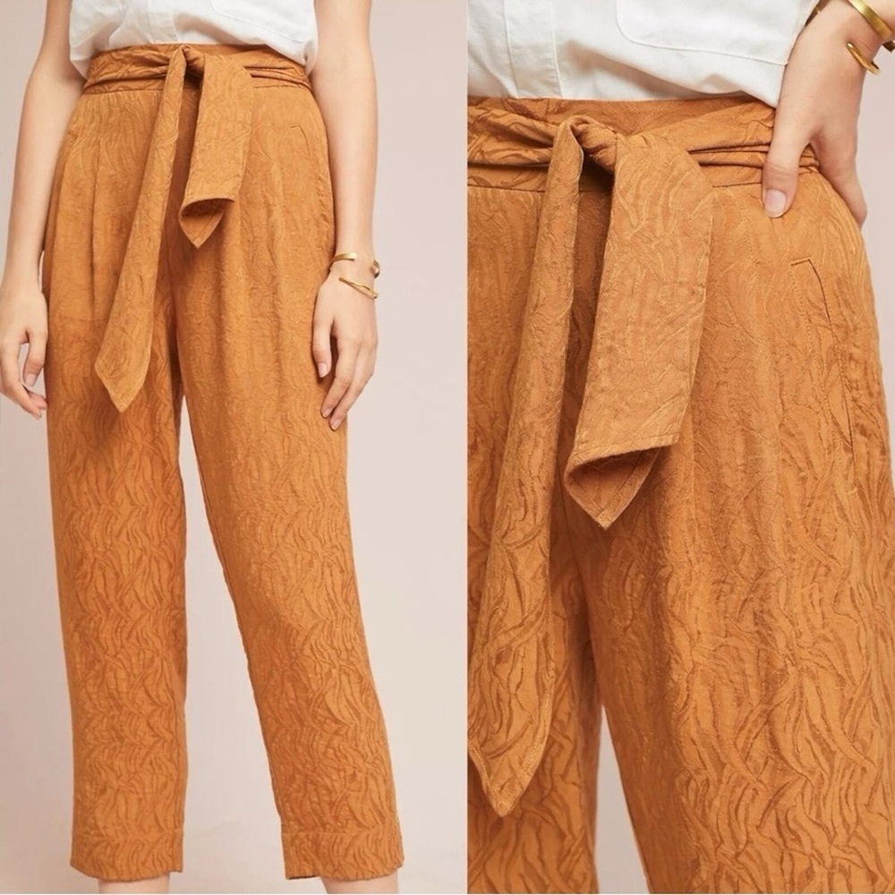 Anthropologie Ett:twa Tapered High Rise Balloon Pants Orange Size 0